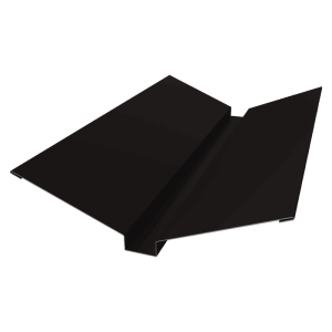 Планка ендовы верхней 115х30х115 0,45 PE-Double с пленкой RAL 9005 черный (2м)