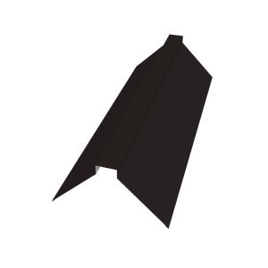 Планка конька плоского 150х40х150 0,5 Satin с пленкой RAL 9005 черный (2м)