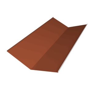 Планка ендовы нижней 300х300 0,5 Satin с пленкой RAL 8004 терракота (2м)