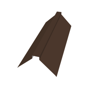 Планка конька плоского 150х40х150 0,5 Satin Matt RAL 8017 шоколад (2м)