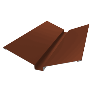 Планка ендовы верхней 115х30х115 0,5 Satin с пленкой RAL 8004 терракота (2м)