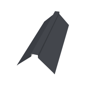 Планка конька плоского 150х40х150 0,45 Drap TX RAL 7024 мокрый асфальт (2м)