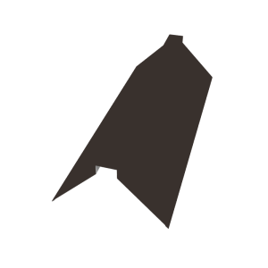 Планка конька плоского 150х40х150 0,5 GreenCoat Pural BT с пленкой RR 32 темно-коричневый (RAL 8019 серо-коричневый) (2м)