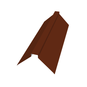 Планка конька плоского 150х40х150 0,5 Satin с пленкой RAL 3009 оксидно-красный (2м)