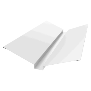 Планка ендовы верхней 115х30х115 0,5 Satin с пленкой RAL 9003 сигнальный белый (2м)
