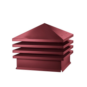 Дымник на трубу Хай-Тек скатная крыша 520х520мм RAL 3005 Красное Вино