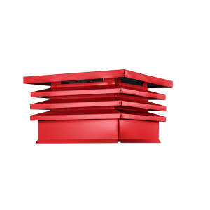 Дымник на трубу Хай-Тек с плоской крышей 640х640мм RAL 3020 Транспортный красный