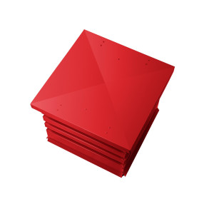 Дымник на трубу Хай-Тек с плоской крышей 640х640мм RAL 3020 Транспортный красный