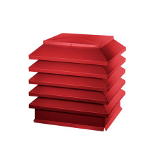 Дымник на трубу Модерн 390х390мм RAL 3020 Транспортный красный