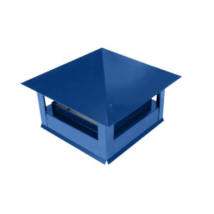 Дымник на трубу Стандарт 640х640мм RAL 5005 Сигнальный синий