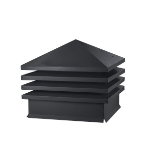 Дымник на трубу Хай-Тек скатная крыша 510х510мм RAL 7024 МАТОВЫЙ Серый графит