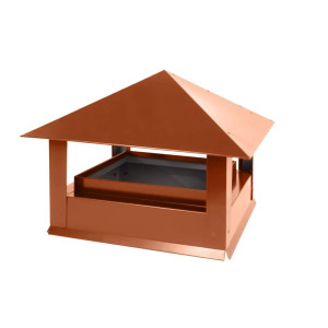 Дымник на трубу Стандарт 510х510мм RAL 8004 Терракот