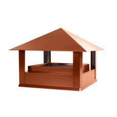 Дымник на трубу Стандарт 390х390мм RAL 8004 Терракот