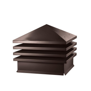 Дымник на трубу Хай-Тек скатная крыша 640х640мм RAL 8017 Шоколадно коричневый