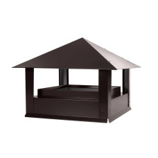 Дымник на трубу Стандарт 390х390мм RAL 8019 Темно коричневый