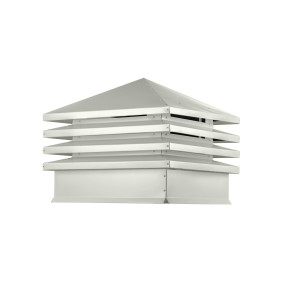 Дымник на трубу Хай-Тек скатная крыша 640х640мм RAL 9002 Серо-белый