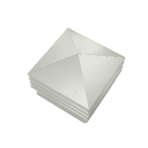 Дымник на трубу Хай-Тек скатная крыша 640х640мм RAL 9002 Серо-белый