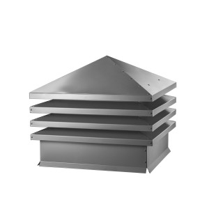 Дымник на трубу Хай-Тек скатная крыша 640х640мм RAL 9006 Серебристый