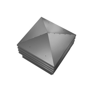 Дымник на трубу Хай-Тек скатная крыша 640х640мм RAL 9006 Серебристый