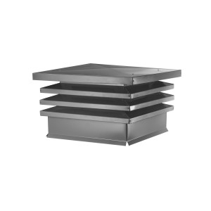 Дымник на трубу Хай-Тек с плоской крышей 390х390мм RAL 9006 Серебристый