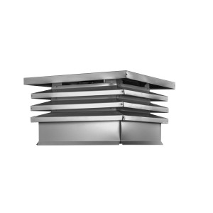 Дымник на трубу Хай-Тек с плоской крышей 390х390мм RAL 9006 Серебристый