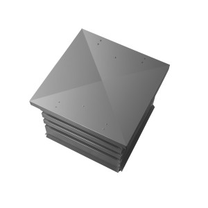 Дымник на трубу Хай-Тек с плоской крышей 390х390мм RAL 9006 Серебристый