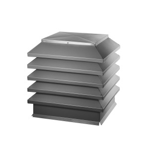 Дымник на трубу Модерн 640х640мм RAL 9006 Серебристый