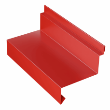 Планка отлива цокольного для сэндвич панелей 0,45 PE RAL 3020 транспортный красный
