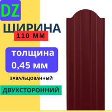 Евроштакетник двухсторонний М образный 110мм Полиэстер 0,45 мм RAL 3005 Вишневый