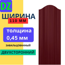 Евроштакетник двухсторонний П образный 110мм Полиэстер 0,45 мм RAL 3005 Вишневый