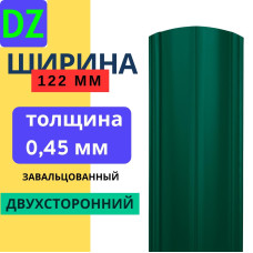 Евроштакетник двухсторонний Полукруглый 122мм Полиэстер 0,45 мм RAL 6005 Зеленый мох