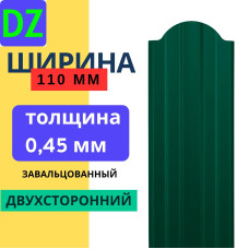 Евроштакетник двухсторонний М образный 110мм Полиэстер 0,45 мм RAL 6005 Зеленый мох
