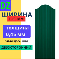 Евроштакетник двухсторонний П образный 110мм Полиэстер 0,45 мм RAL 6005 Зеленый мох