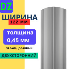Евроштакетник двухсторонний Полукруглый 122мм Полиэстер 0,45 мм RAL 7004 Светло серый