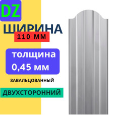 Евроштакетник двухсторонний М образный 110мм Полиэстер 0,45 мм RAL 7004 Светло серый