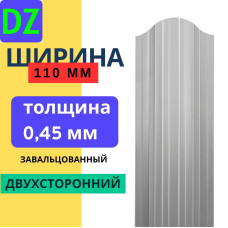 Евроштакетник двухсторонний П образный 110мм Полиэстер 0,45 мм RAL 7004 Светло серый