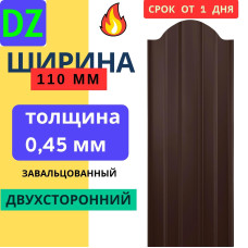 Евроштакетник двухсторонний М образный 110мм Полиэстер 0,45 мм RAL 8017 Коричневый шоколад