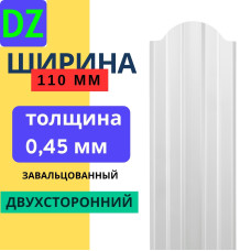 Евроштакетник двухсторонний М образный 110мм Полиэстер 0,45 мм RAL 9003 Белый