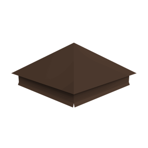 Колпак на столб 390х390мм с отливом 0,45 PE с пленкой RAL 8017 шоколад
