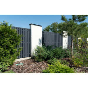 Штакетник Twin с прямым резом 0,4 PE RAL 7024 мокрый асфальт