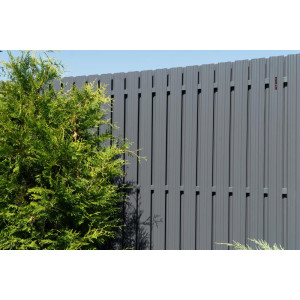 Штакетник Twin с прямым резом 0,4 PE RAL 7024 мокрый асфальт