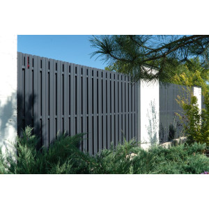 Штакетник Twin с прямым резом 0,4 PE RAL 7024 мокрый асфальт