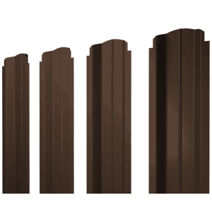 Штакетник П-образный B фигурный 0,4 PE-Double RAL 8017 шоколад