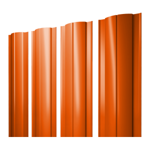 Штакетник Круглый с прямым резом 0,45 PE RAL 2004 оранжевый