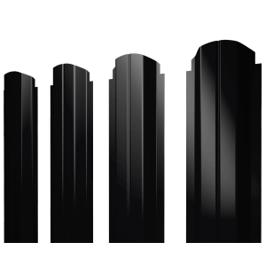 Штакетник П-образный А фигурный 0,45 PE-Double RAL 9005 черный