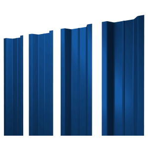 Штакетник П-образный В с прямым резом 0,4 PE RAL 5005 сигнальный синий