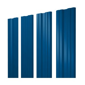 Штакетник Twin с прямым резом 0,4 PE RAL 5005 сигнальный синий
