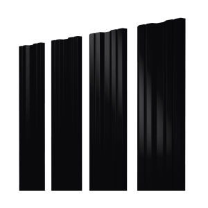 Штакетник Twin с прямым резом 0,45 PE-Double RAL 9005 черный