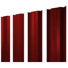 Штакетник М-образный В с прямым резом 0,45 PE RAL 3011 коричнево-красный