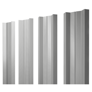 Штакетник М-образный А с прямым резом 0,45 PE RAL 9006 бело-алюминиевый